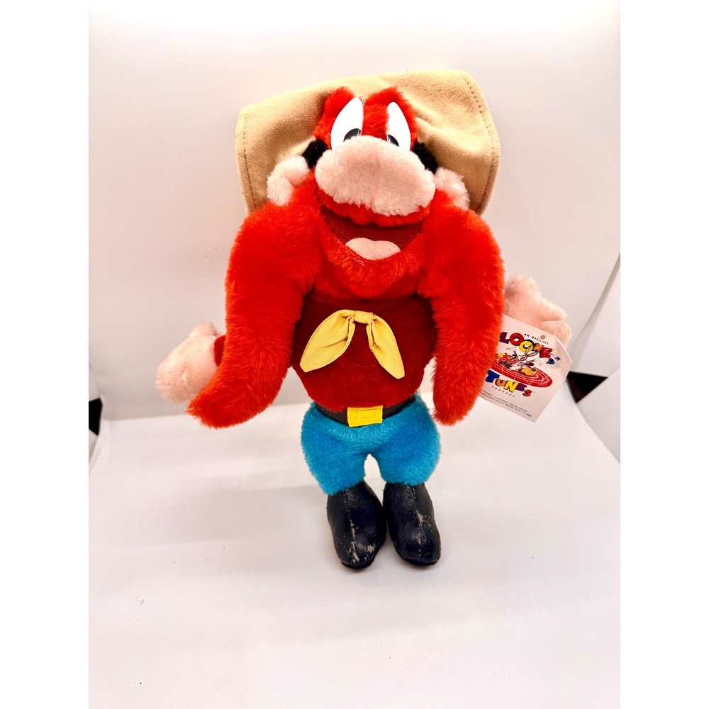 Vintage Looney Tunes Yosemite Sam 1995 Ace Novelty Plush Toy 10" Warner Bros